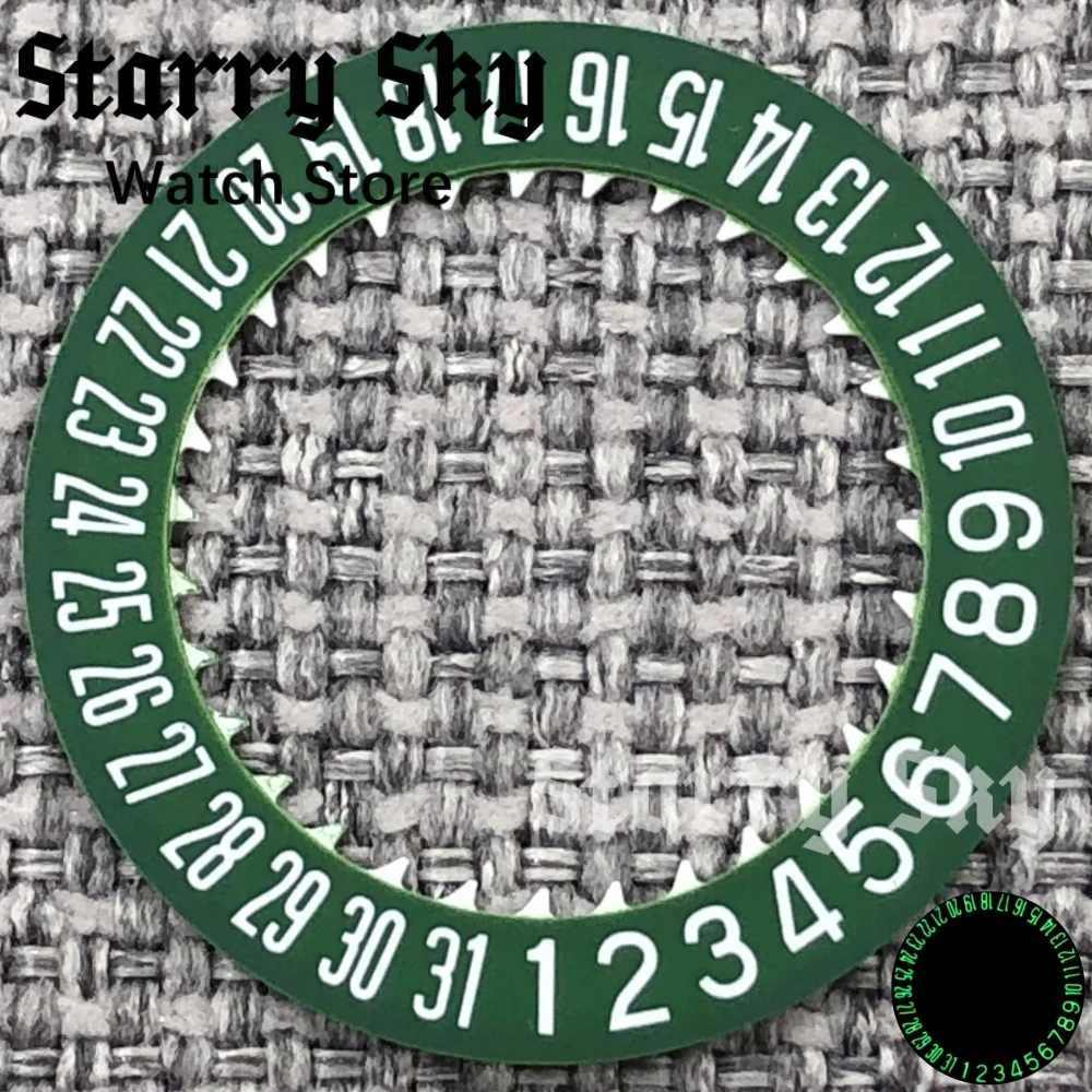 Starry Sky Luminous Date Wheel Watch Calendar Disc in White/Blue/Green/Black