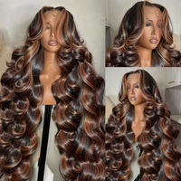 Perruque en cheveux humains P1B/30 Body Wave Highlight 30 34 pouces HD 13x6 Lace Front, couleur Omber Brown améliorée, perruque frontale 13x4 en dentelle vietnamienne pour femmes 4