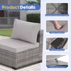 Outdoor Sectional Sofa Sets Rattan Wicker Patio Conversation Sets All Weather Patio Furniture Sets with Cushions and Glass Table 5