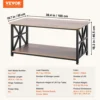 40" Farmhouse Coffee Table, Rectangle Coffee Table with Open Storage Compartment 6