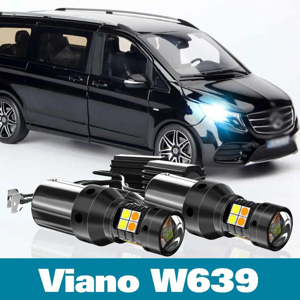 

2pcs LED Dual Mode Turn Signal+Daytime Running Light DRL For Mercedes Benz Viano W639 Accessories 2003-2014 2010 2011 2012 2013