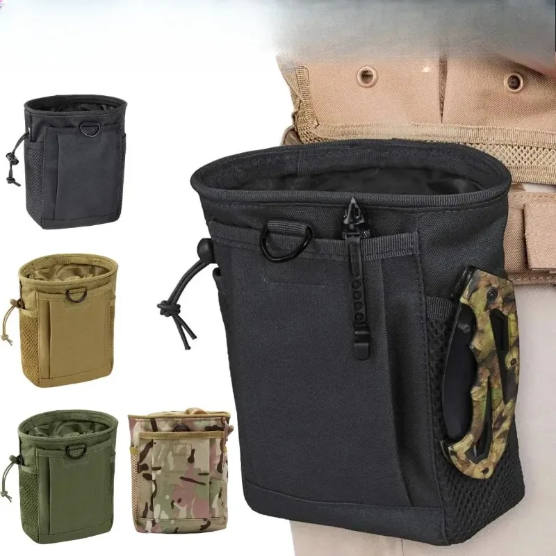 Outdoor Drawstring Magazine Dump Pouch Adjustable Utility Belt Fanny Hip Holster Bag Ammo Storage