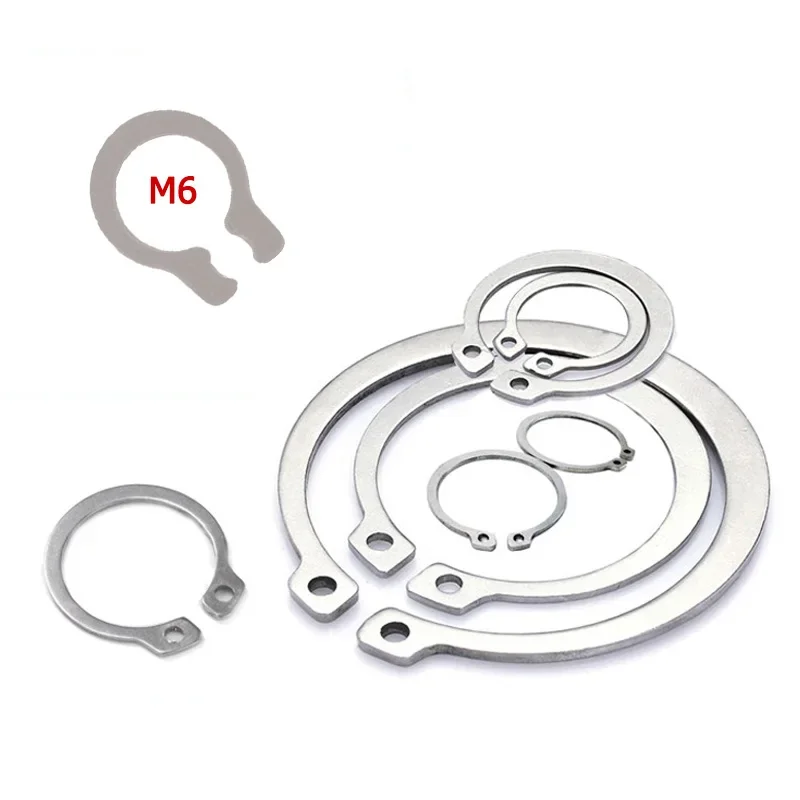 10-245pcs M6-M30 304 Stainless Steel E Type Open Internal Circlip Shaft Retaining Clip Snap Ring For Hole Assortment Kit Set