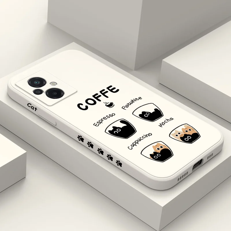 Coffee Cute Cat Silicone Phone Case - Adorable Design Cover