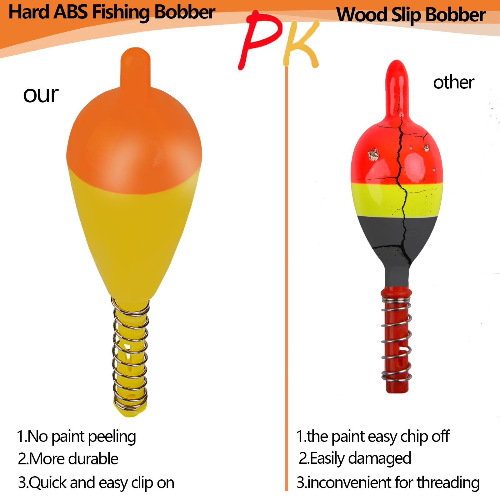 10pcs Bulk Hard Abs Fishing Split Float Oval Shape Fishing Floats High  Sensitive Visible Slip Floats Sping Fixed Fishing Bobbers