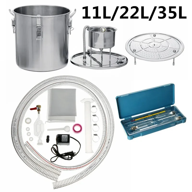6L 22L 35L Home Brew Moonshine Distiller Copper Alcohol Distillery Stainless Boiler for Water Essential Durable Oil Brew Kit 1