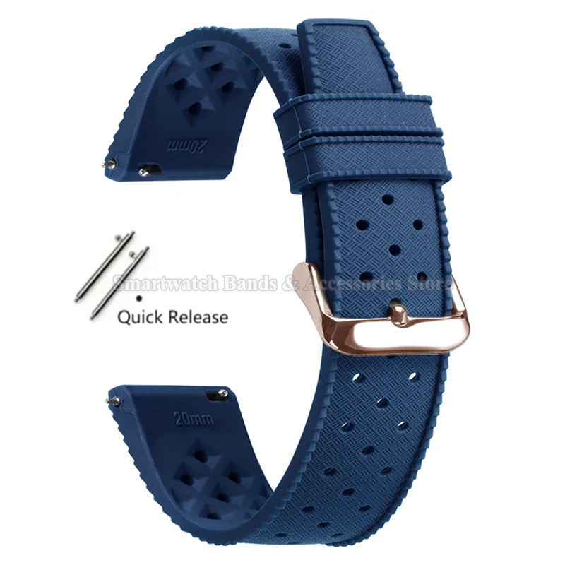 Premium Tropic Silicone Quick Release Watch Strap - Durable Rubber Bracelet Replacement