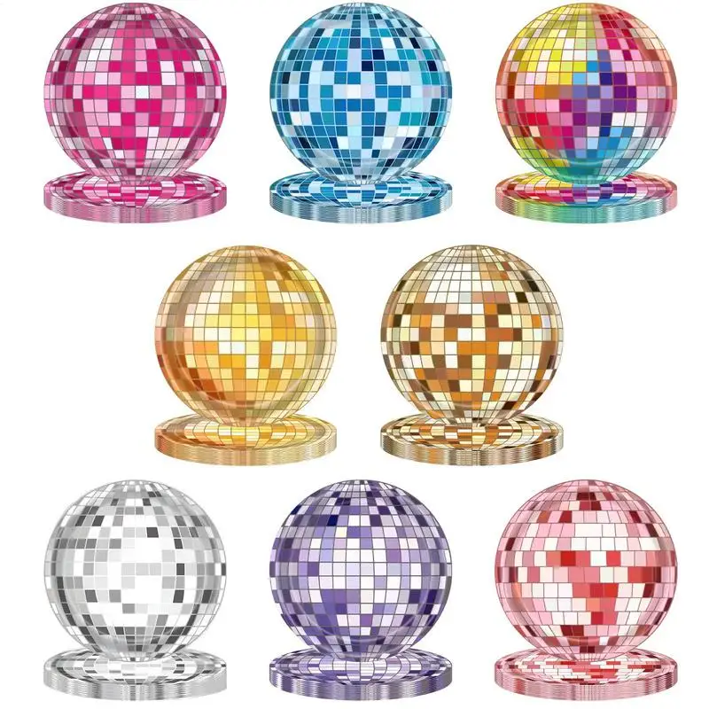 Disco Tableware Set 80X Birthday Paper Plates 7-Inch Girls Disco Supplies Tableware Set For Wedding Music Theme Events