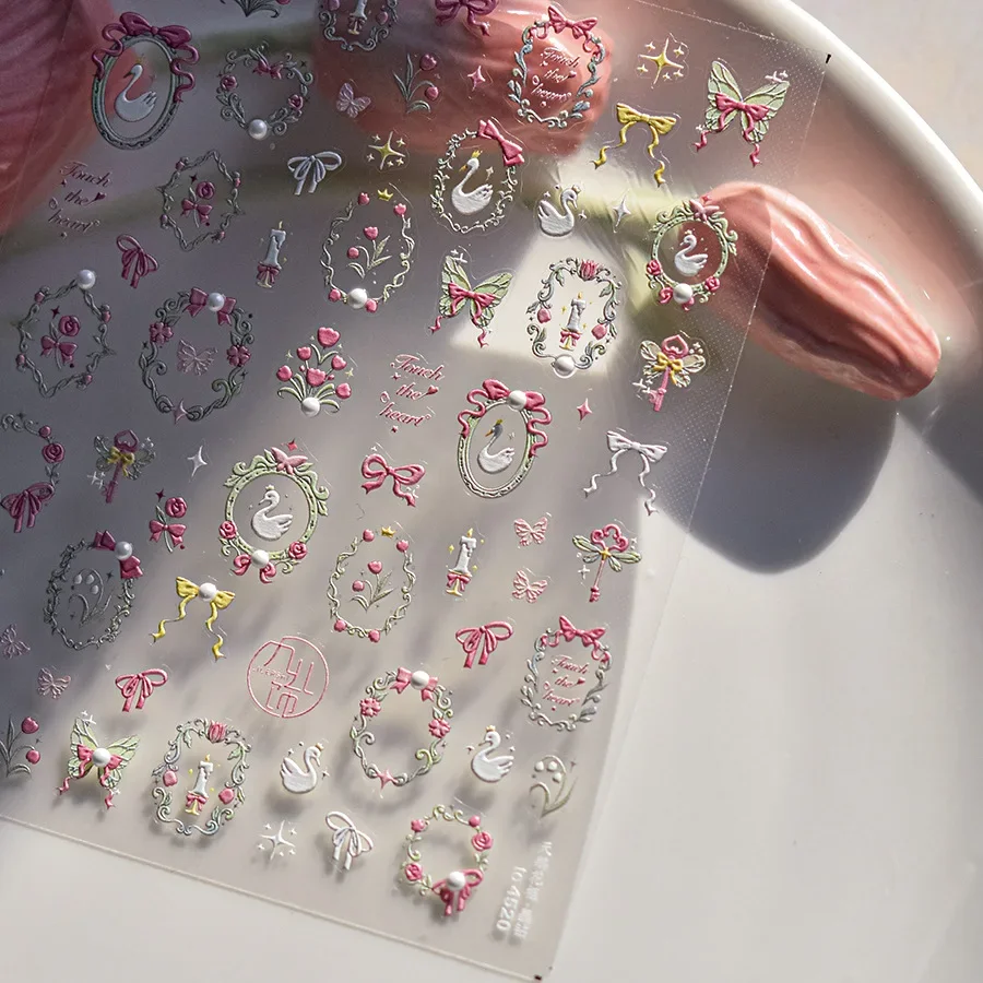Cherry Blossom 5D Nail Art Stickers – Elegant Spring Petal Decals