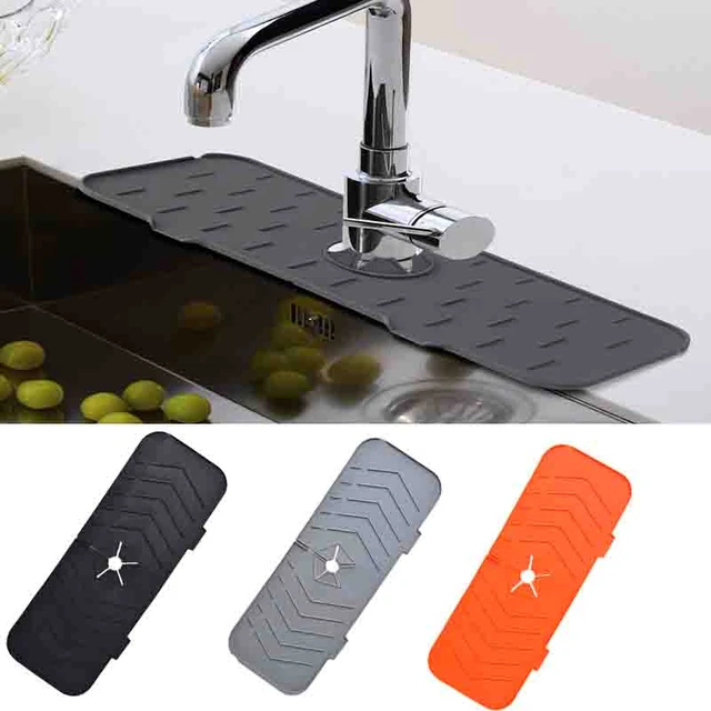 Kitchen Silicone Faucet Absorbent Mat Sink Splash Catcher Countertop  Protector Mat Draining Pad for Bathroom Kitchen Gadgets - AliExpress