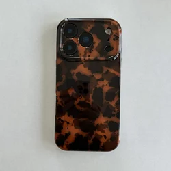 Retro Stylish Amber Lamber Pattern Glossy Phone Cover Case - iPhone 15 (Tortoiseshell)