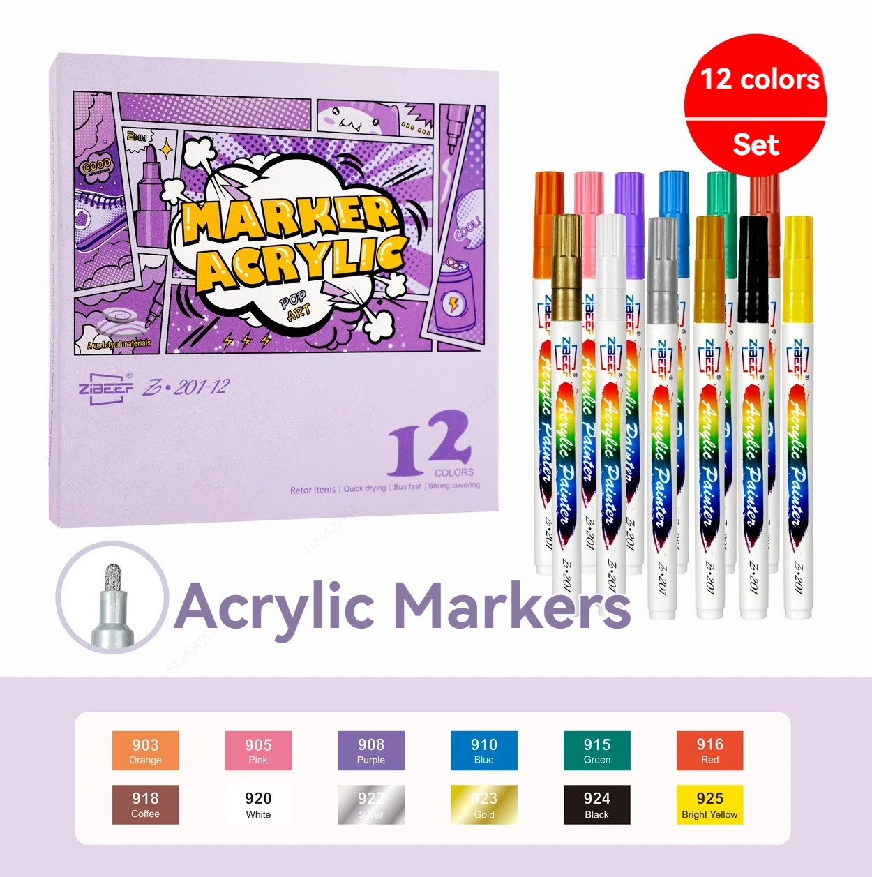 XPaoFey 120 Colors Acrylic Paint Markers, Extra Fine Tip For Rock Painting, Canvas