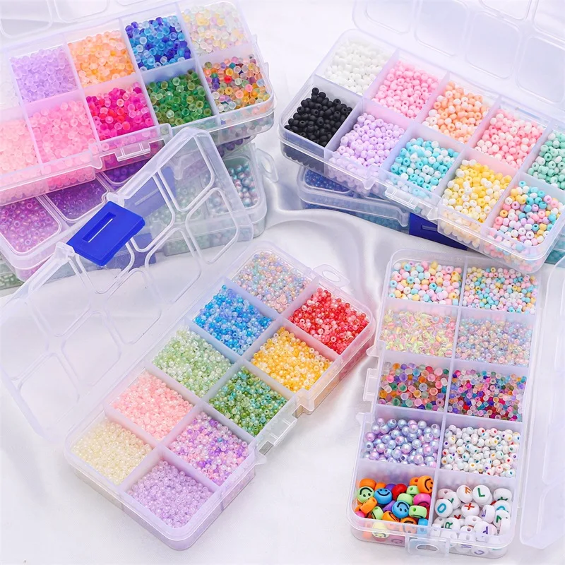 

6600Pcs 2mm/3mm Glass Seed Beads with Alphabet Frosting Small Craft Beads Kit for DIY Bracelets Necklace Jewelry Making Supplies