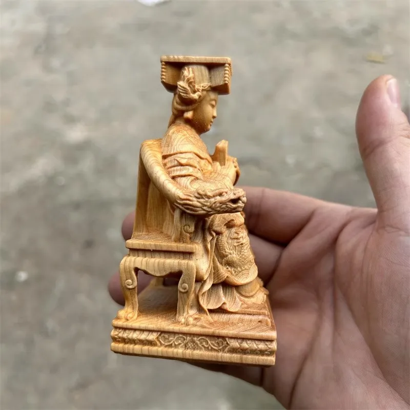 Cliff cypress wood carving token, Mazu statue, car ornament, home worship, sea god, heavenly Virgin statue, Buddha statue