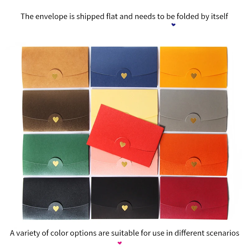 Fold Invitation Envelopes Message Card Cute Wedding Birthday Party Gift Love Letter Envelopes Love Pearlescent Paper Useful