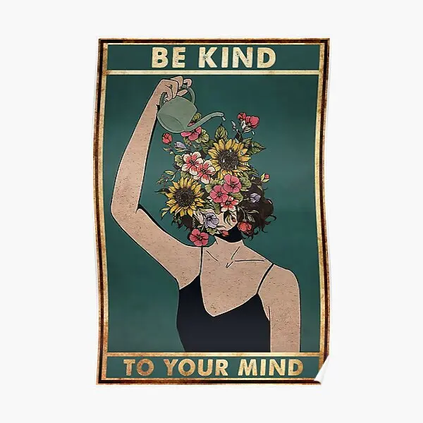 

Vintage Be Kind To Your Mind Poster Mural Funny Print Art Painting Picture Vintage Decor Wall Decoration Home Room No Frame