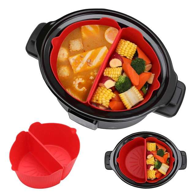 Crockpot Divider Liner, Stew Pot Divider, Silicone Slow Stew Pot