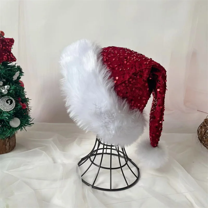 Christmas Sequin Beanie Hat for Adults
