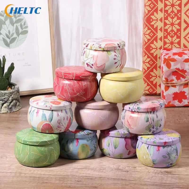 4OZ Tin Plate Sealed Jar Metal Candle Tin Jars Candy Box Rose Tea Pot Jewelry Storage Organizer Tinplate Christmas Packing Case