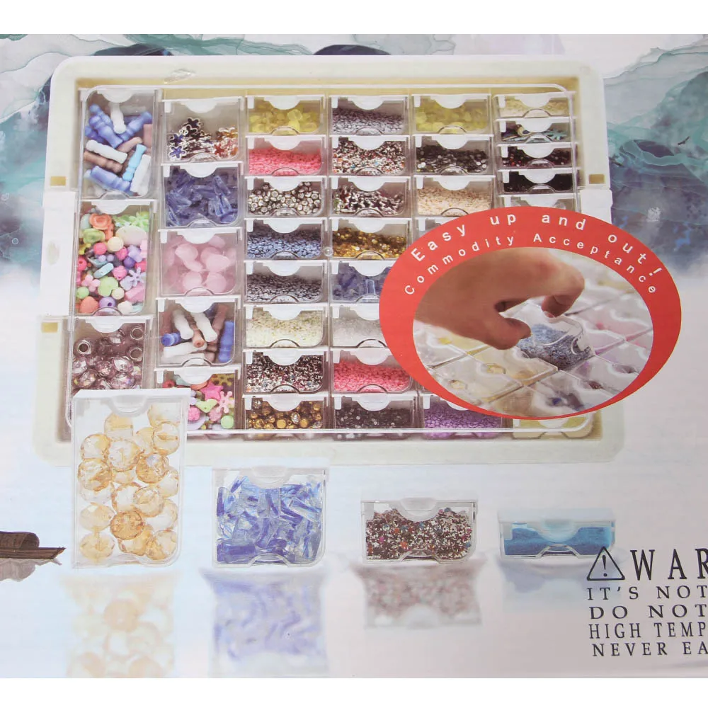 42/50/78 Grids Box Elizabeth Ward Bead Storage Portable Container Transparent Diamond Painting Plastic Storage Box Storage Box Diamond Painting Storage Box