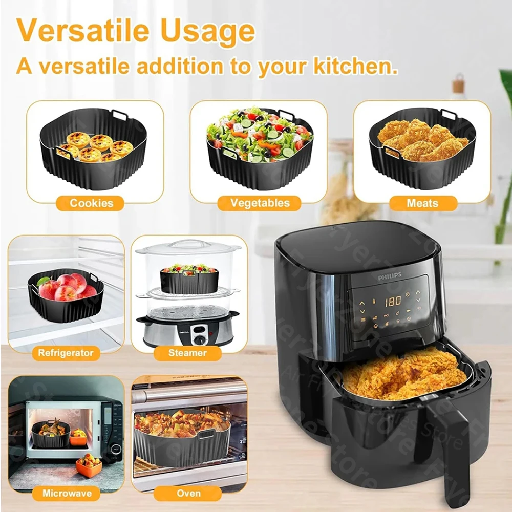 Premium Air Fryer Accessories with Reusable Silicone Liners