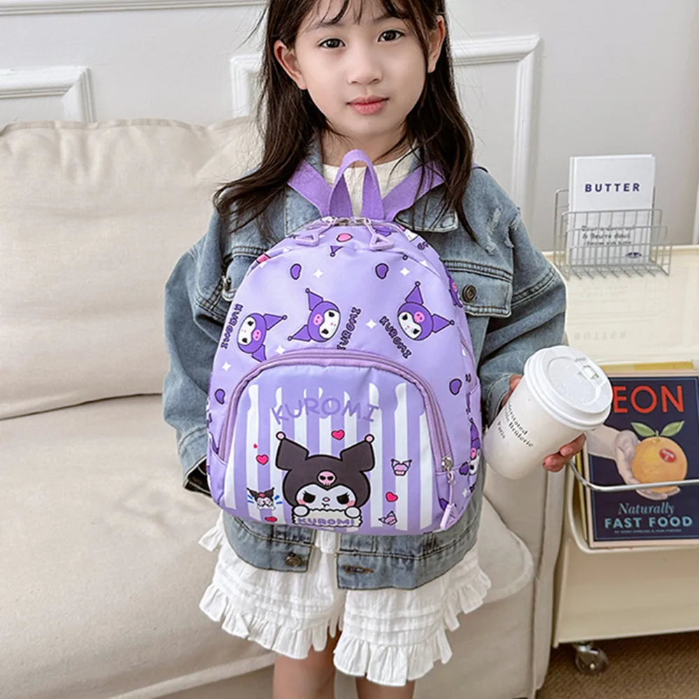 Sanrio Cartoon Kuromi Children Backpacks 2024 New Pencil Case Anime Knapsack Schoolbags Melody Student Handbags Tote