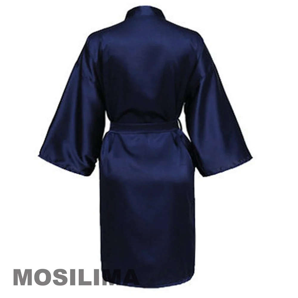 Bride Robe Kimono Satin Pajamas Bridesmaid Bathrobe with Black Letters bride robes
