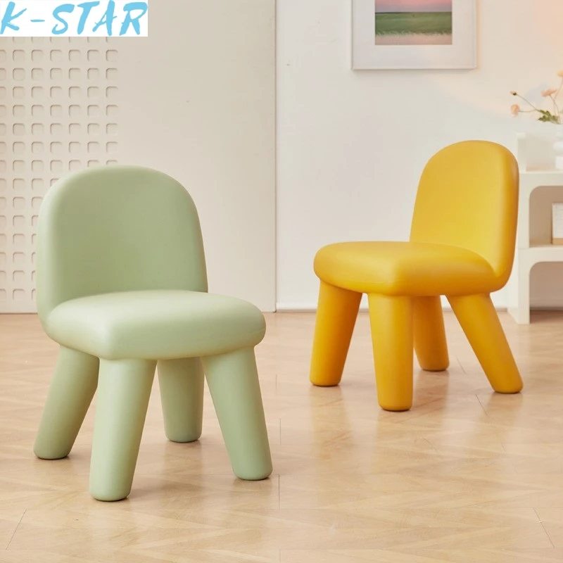 K-star Dumb And Cute Children's Small Chairs Benches Household Learning Writing Plastic Backrest Chairs Portable 2024 Hot Sale