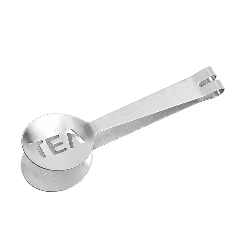 Reusable Stainless Steel Tea Bag Tongs Teabag Squeezer Strainer Holder Grip Metal Spoon Mini Sugar Clip Tea Leaf Strainer