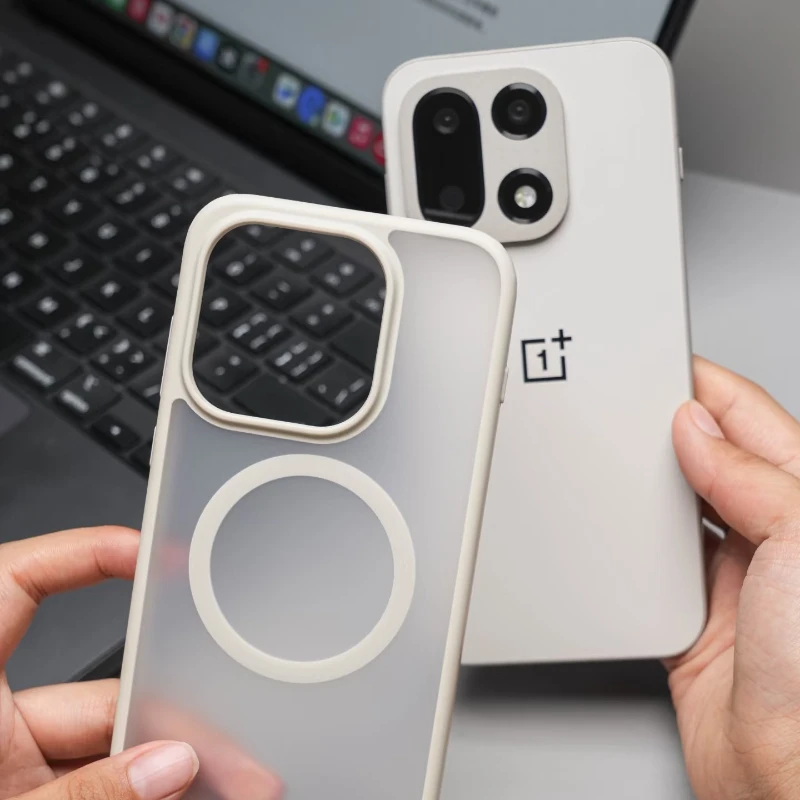 Luxury Skin Feel Acrylic Magnetic Phone Cover with Wireless Charging Capability
