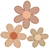 Flower Wall Sign Set of 3 Bohemian Rattan Flower Hanging Plaques for Nursery Living Room Wall Decoration Ornament 1