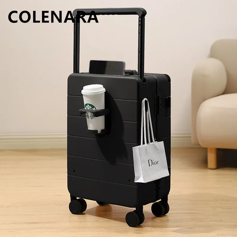 COLENARA Rolling Suitcase Aluminum Frame Trolley Case 20 "boarding Box 24 "26 Inch Cart Type Travel Bag Large Capacity Luggage