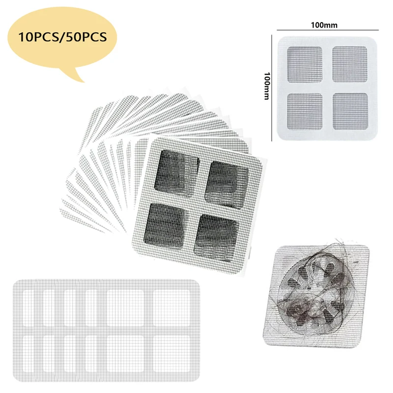 Rectangle/Square Shower Drain Hair Catcher Self-Adhesive Floor Drain Stickers Disposable Mesh Sink Strainer Filter for Bathroom sink filter sink strainer floor drain sticker shower drain catcher floor drain filter hair drain catcher hair drain filter floor drain hair catcher drain hair catcher floor drain hair filter