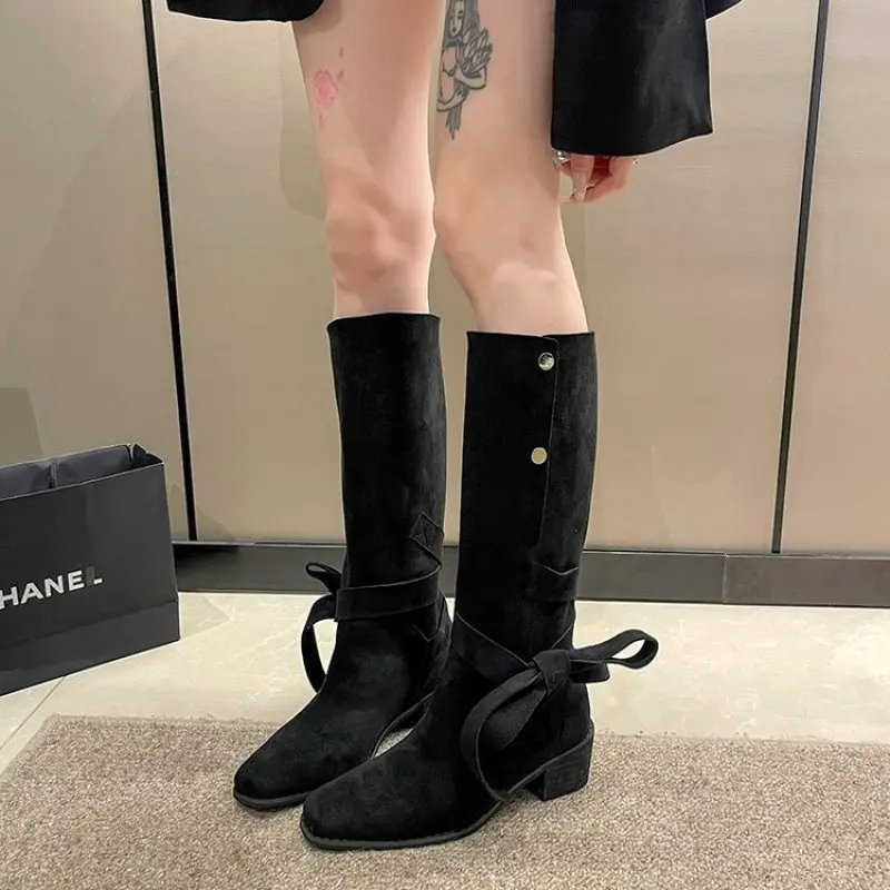 Women Ankle Boots Winter Fall Low Heels Round  Plus Size 41 42 43 Casual  Shoes Faux Suede Female Low Boots Chelsea FashionBoots
