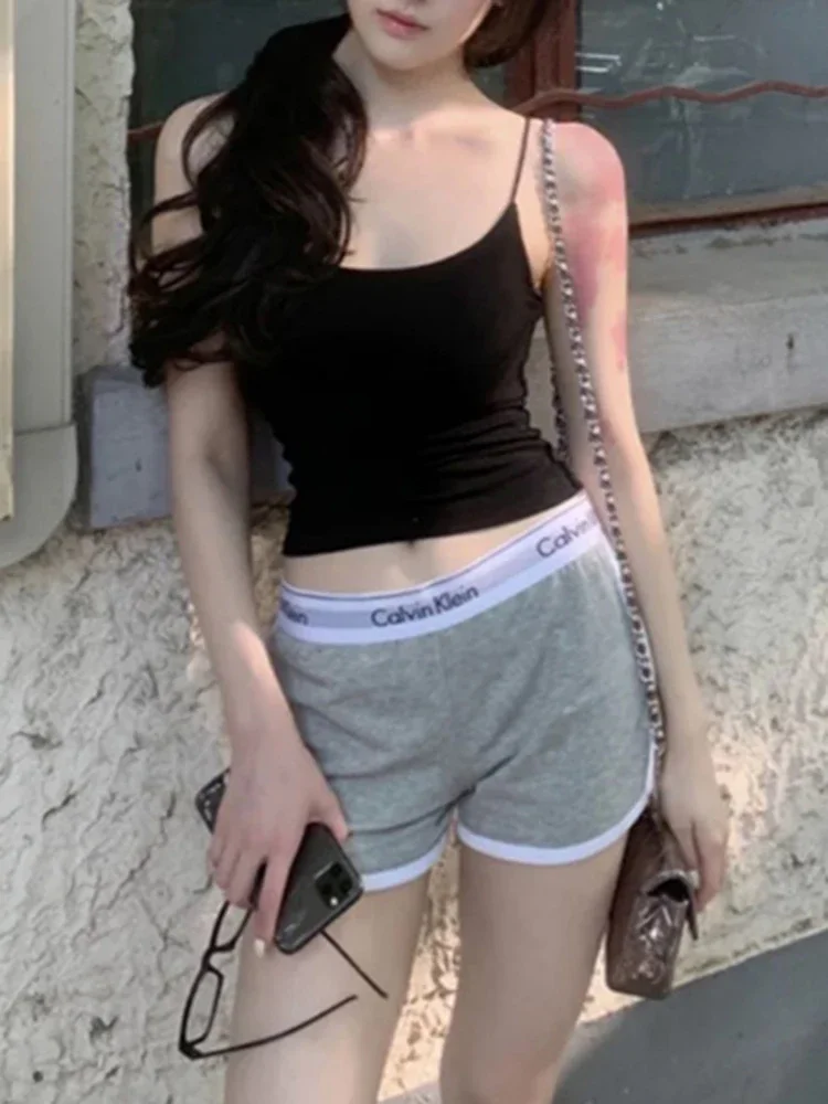 

Summer New Solid Color Slim Fashion Women Tanks White Black Bra Sleeveless Top Female Chic Simple Basic Sexy Casual Woman Tanks
