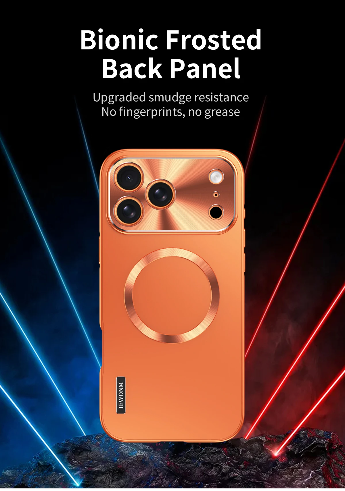 All Aluminum Frame Magnetic Suction PC Frosted Backplate Phone Case, For IPhone 17 Promax 17 Pro Shock-Absorbing Ultra-Thin Case