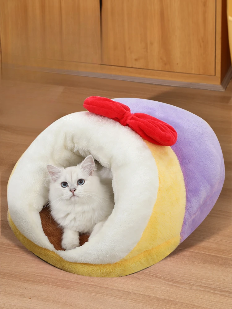 

Nest Winter Warm Semi-Enclosed House Cat Bed Sleeping Bag Kennel Winter Cat House Cat Supplies