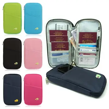 Portafoglio da viaggio borsa borsa con cerniera organizer porta documenti passaporto porta biglietti