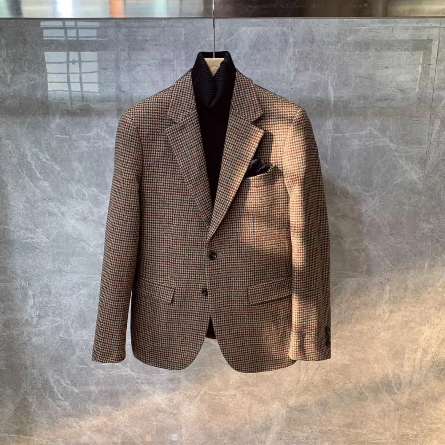 Herbst und Winter verdickte Wollanzugjacke für Herren, Anzugwolljacke im koreanischen Stil, große Business-Mode – Detail 4