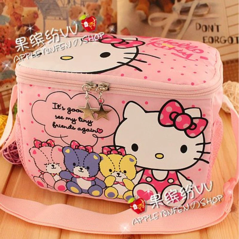 

Kawaii Hello Kitty Lunch Bags Student Thermal Bag Crossbody Box Cartoon Cute Hand Carrying for Girls women estuches escolares
