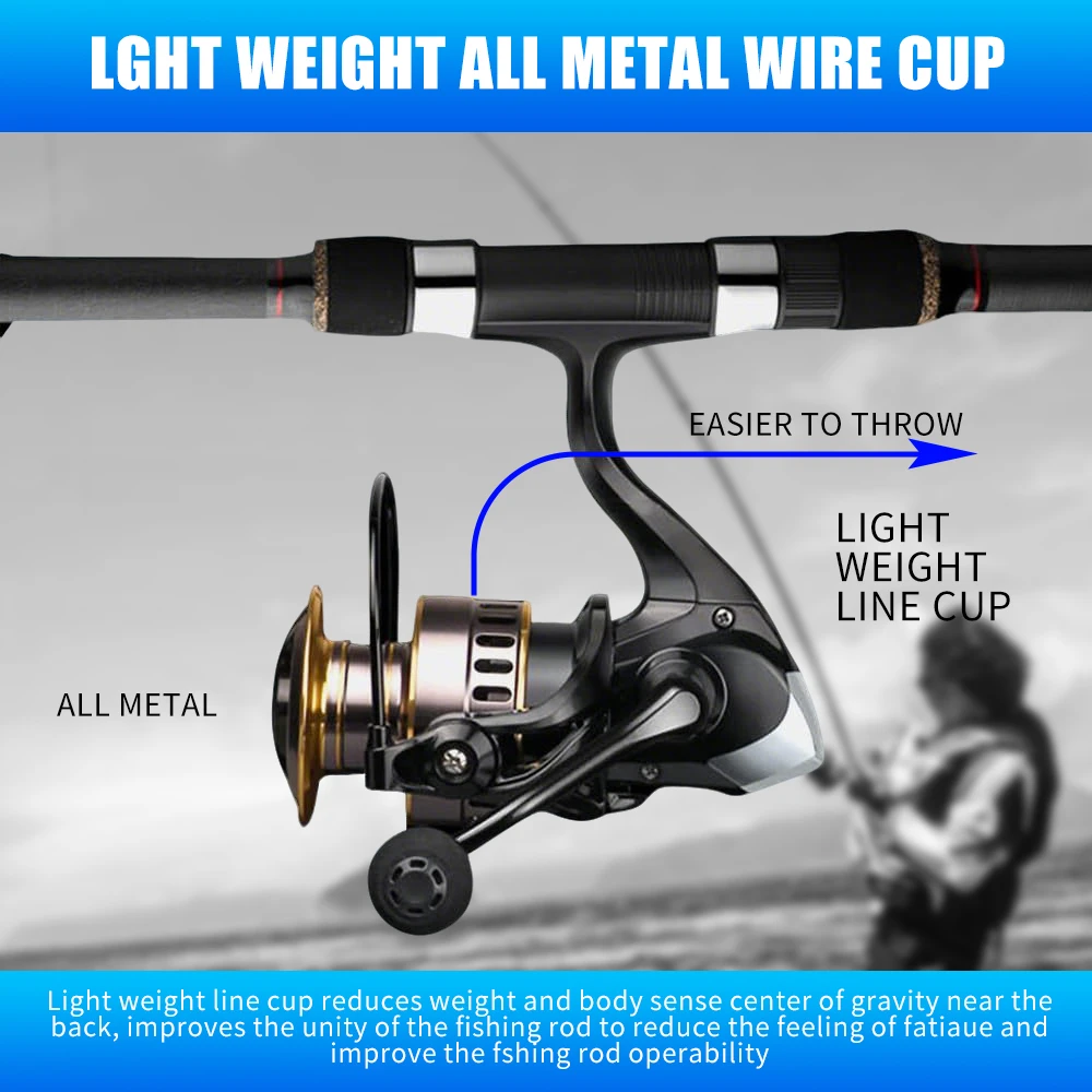 Ultra Light Metal Saltwater Spinning Fishing Reel
