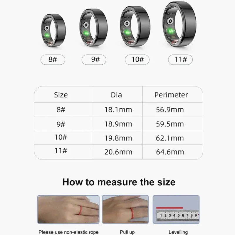2024New In Smart Ring Heart Rate Body Temperature Sleep Monitor Men Women Sports Health Tracker IP68 Waterproof For Android IOS