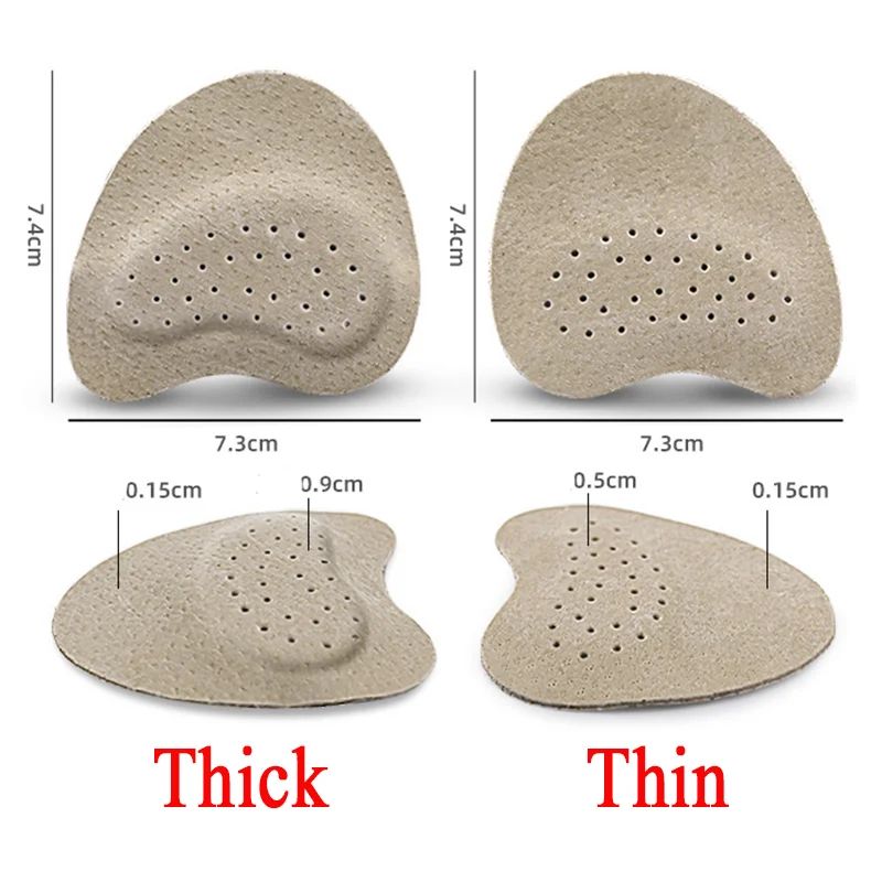 Forefoot Insert Cushion Pad Comfortable Leather Insoles Women Shoes Pads Foot Care Sandal Foot Pain Relief Pads Non-slip Cushion shoe insoles forefoot pads forefoot cushion