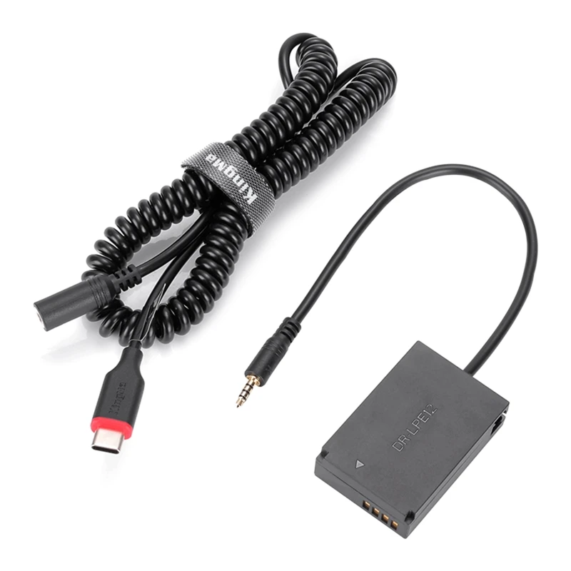 Adaptador corriente para acoplador cargador batería simulada LP-E12 para cámaras digitales M