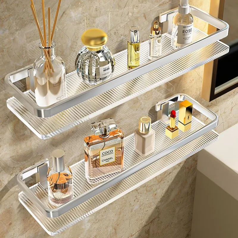 Bathroom Shelf Kitchen Storage Organizer Acrylic Shampoo Rack Shower Shelf Bathroom Accessories No Drill Storage