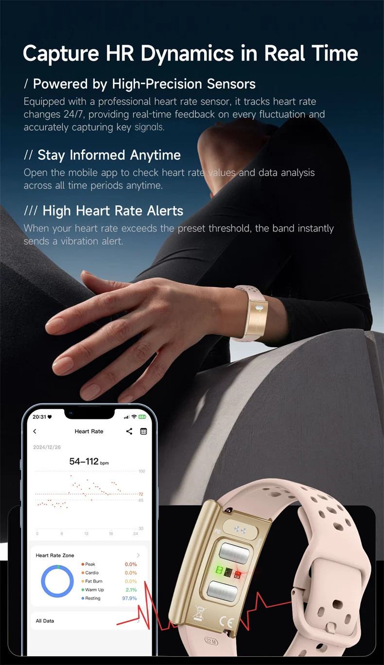 Smart Armband Mit Ekg Herzfrequenz Und Blutdruckmessgerät_voghion.com