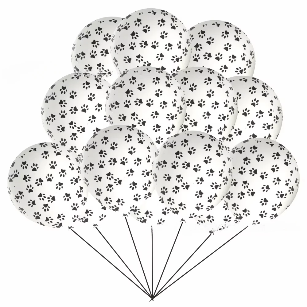 White Black Ballons Dog Cat Animals Pet Paws Latex Balloons Happy Birthday Party Baby Shower Decoration Kids Toy