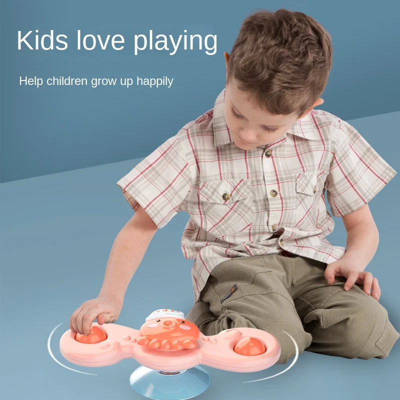 3pcs Children's Bath Toys Fingertip Fun Spinning Top Cartoon Animal Rotating Sucker Bath Swim Fidget Toys Baby Rattle Gift - 6
