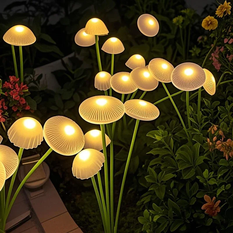 Charming LED Solar Mushroom Lights for Garden Ambiance