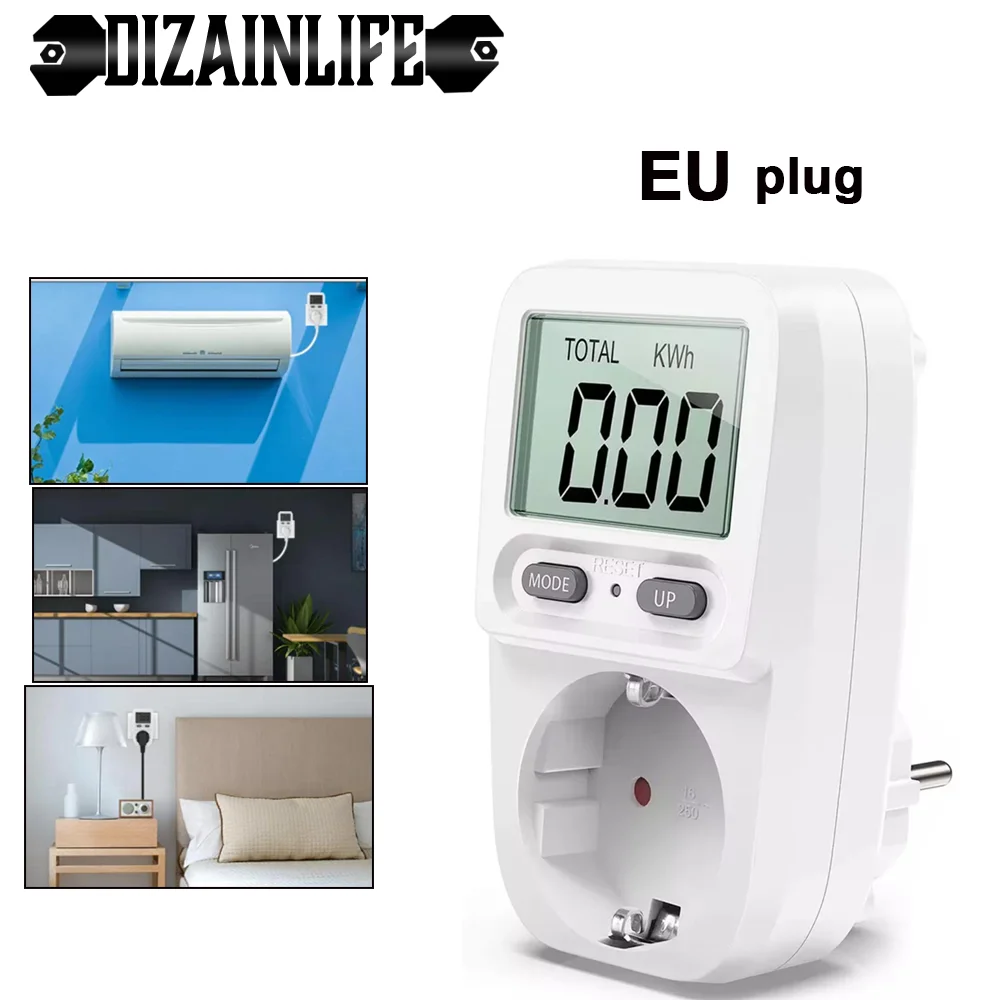 220V Electricity Power Meter Socket LCD Energy Meter EU Plug Measuring Outlet Power Analyzer power meter socket power meter